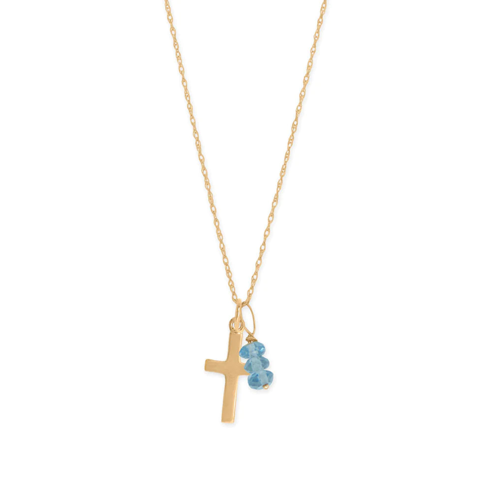 14 Karat Gold Tiny Cross Charm