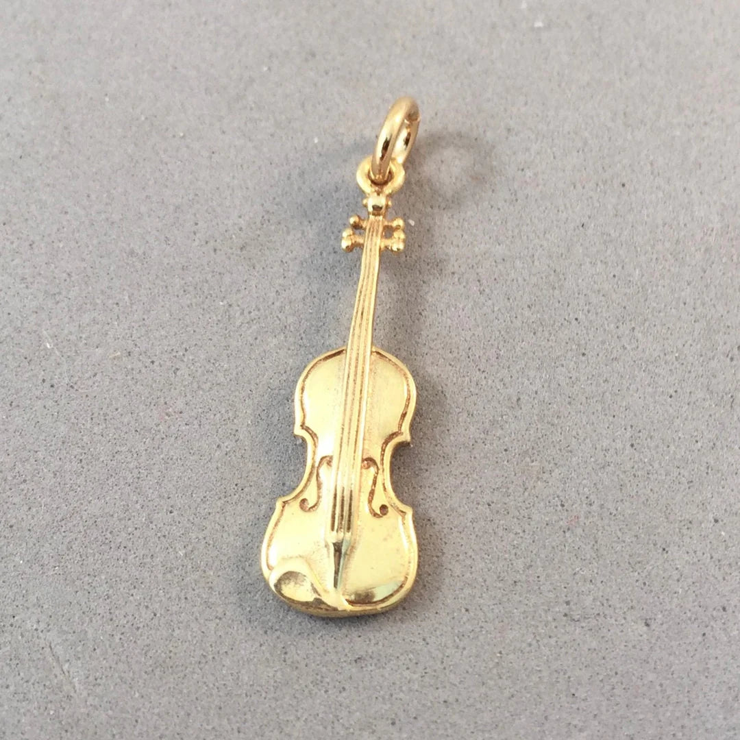 Fiddle Gold Plated Charm