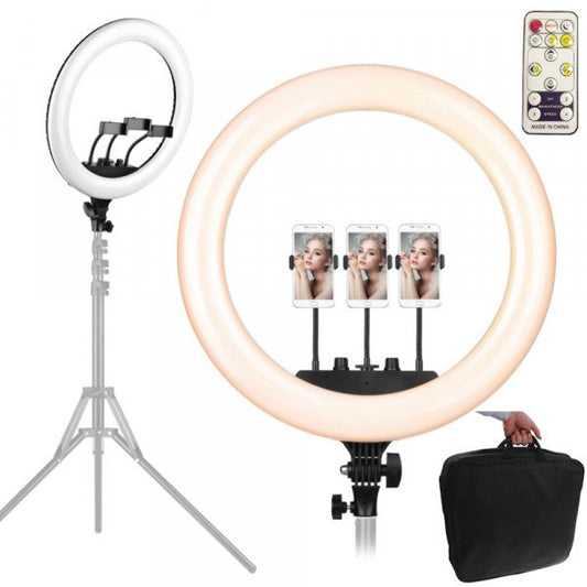 18 inch Selfie Ring Light with 3 Cell Phone Holder