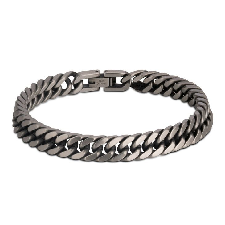 Dark Silver Cuban Link Bracelet