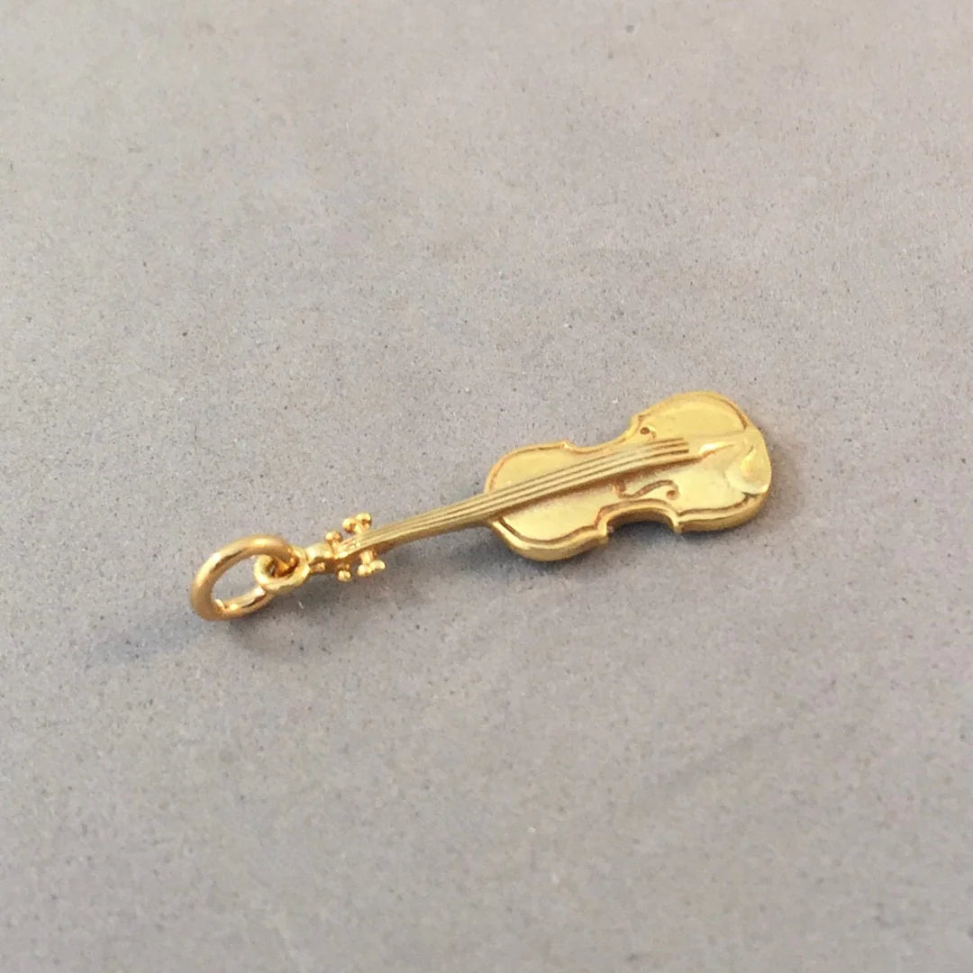 Fiddle Gold Plated Charm