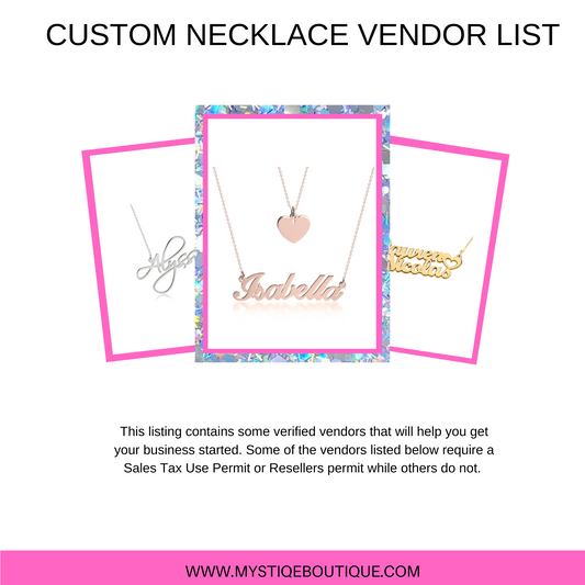 Custom Necklace Vendor List