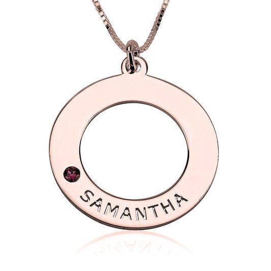 Rose Gold Plated Family Birthstone Necklace