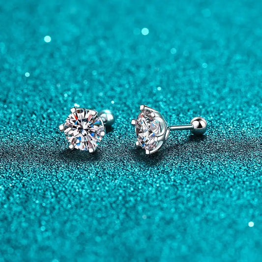 Aretes de moissanita de seis puntas