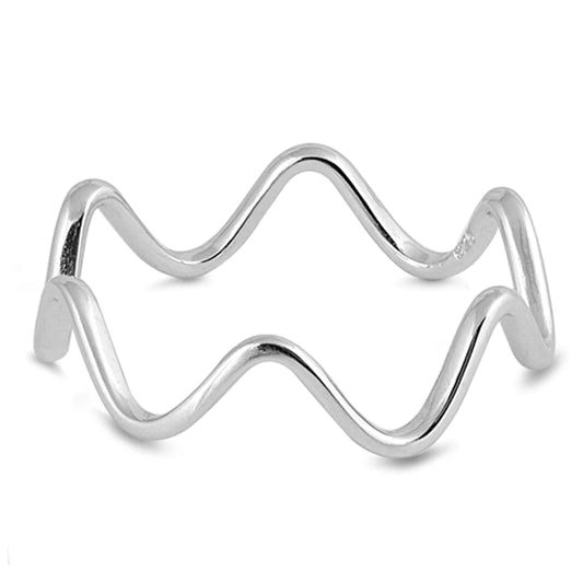 Sterling Silver Wavy Ring