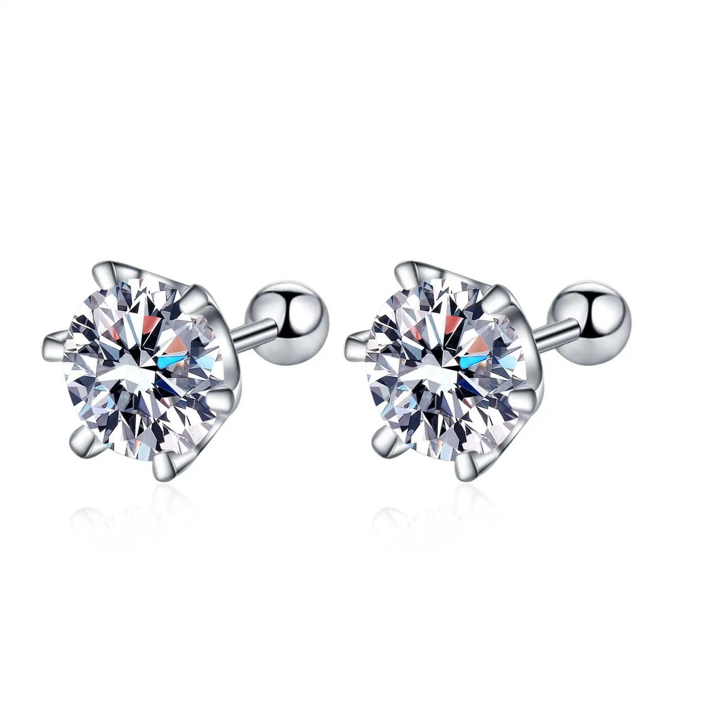 Six-Prong Moissanite Stud Earrings