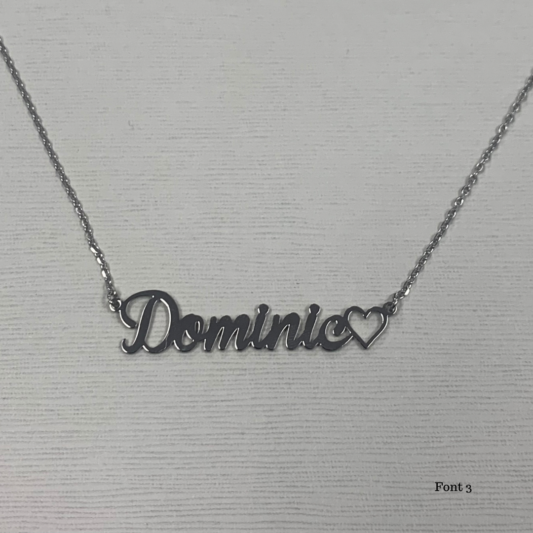 Open Heart Name Necklace