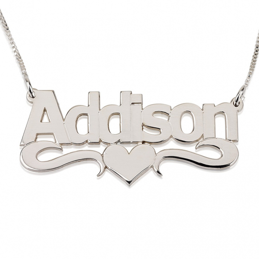 Bold Name Heart Necklace