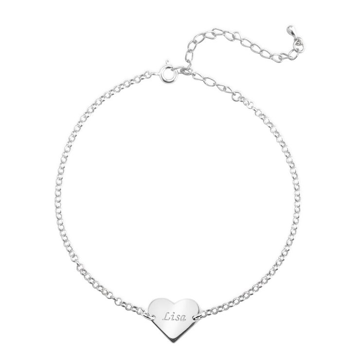 Engraved Heart Anklet