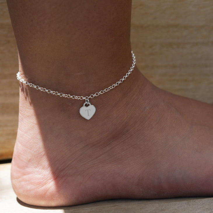 Initial Heart Anklet