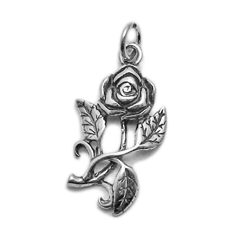 Rose w/ Leaves Charm