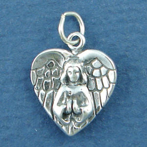 Angel Wings in Shape of a Heart Praying Charm