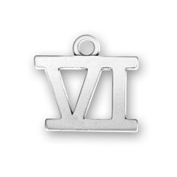 Roman Numeral VI Charm