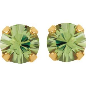 24K Gold-Plated Stainless Steel Imitation Peridot Inverness® Piercing Earrings