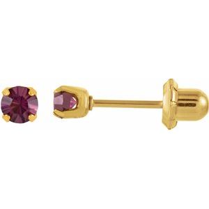 24K Gold-Plated Stainless Steel Imitation Amethyst Inverness® Piercing Earrings