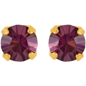 24K Gold-Plated Stainless Steel Imitation Amethyst Inverness® Piercing Earrings