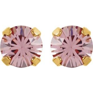 24K Gold-Plated Stainless Steel Imitation Alexandrite Inverness® Piercing Earrings