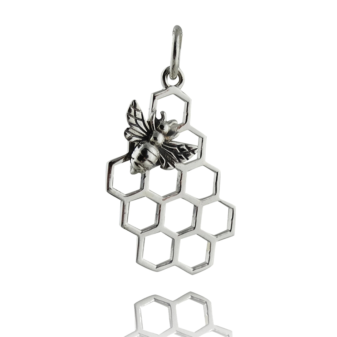 Honey Bee on Honeycomb Charm