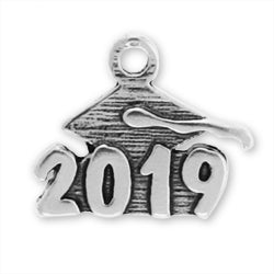 Oxidized "2019" Graduation Charm