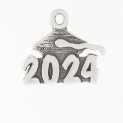 Oxidized "2024" Graduation Charm