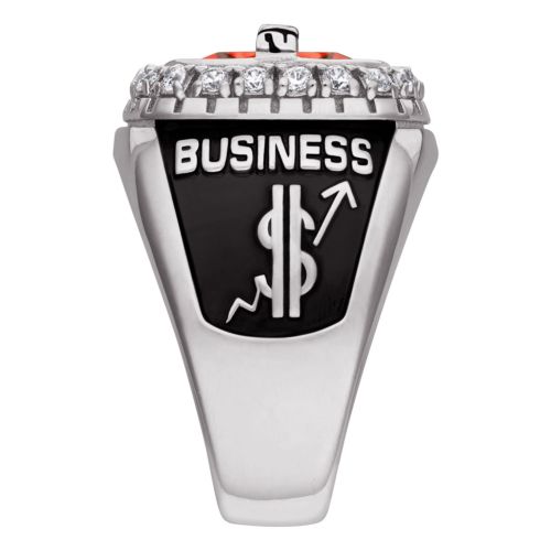 Sterling Silver CZ Encrusted Personalized Top Class Ring