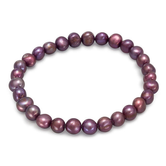 Maroon Cultured Freshwater Pearl Stretch Bracelet