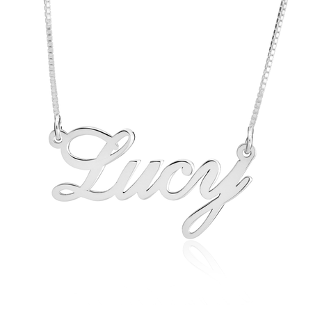 14K White Gold Classic Name Necklace