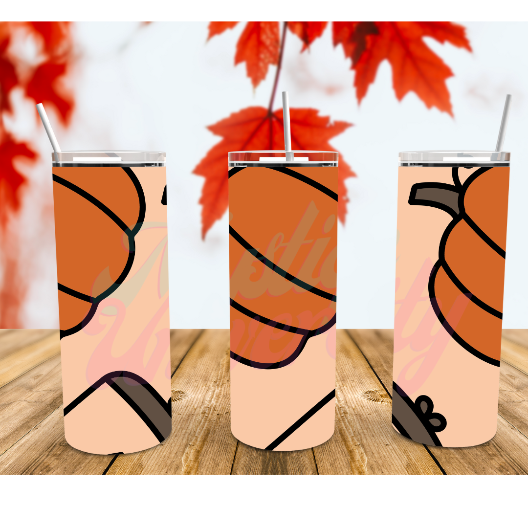 Autumn Themed Skinny Tumbler Mockup