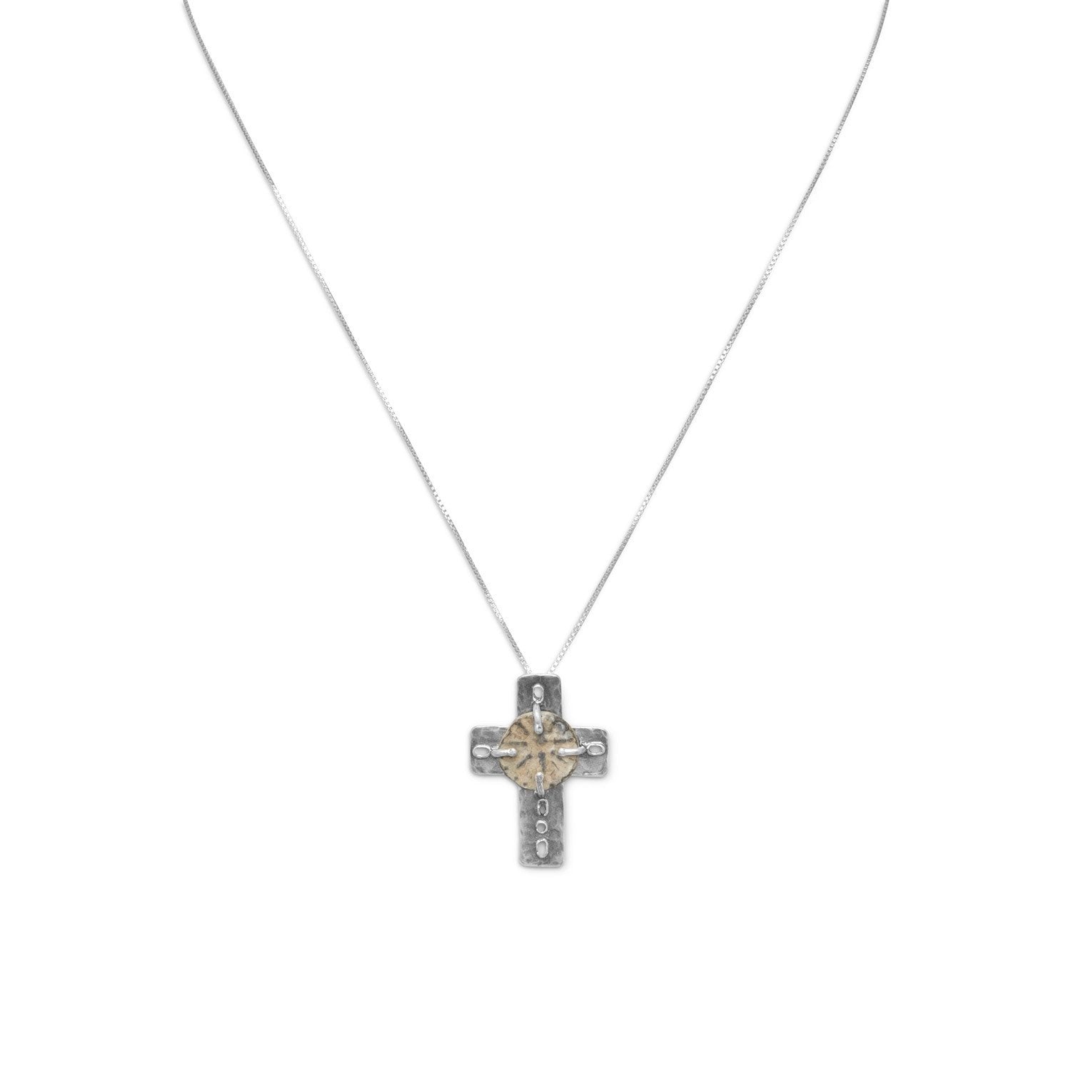 16.5" Cross and Ancient Coin Necklace