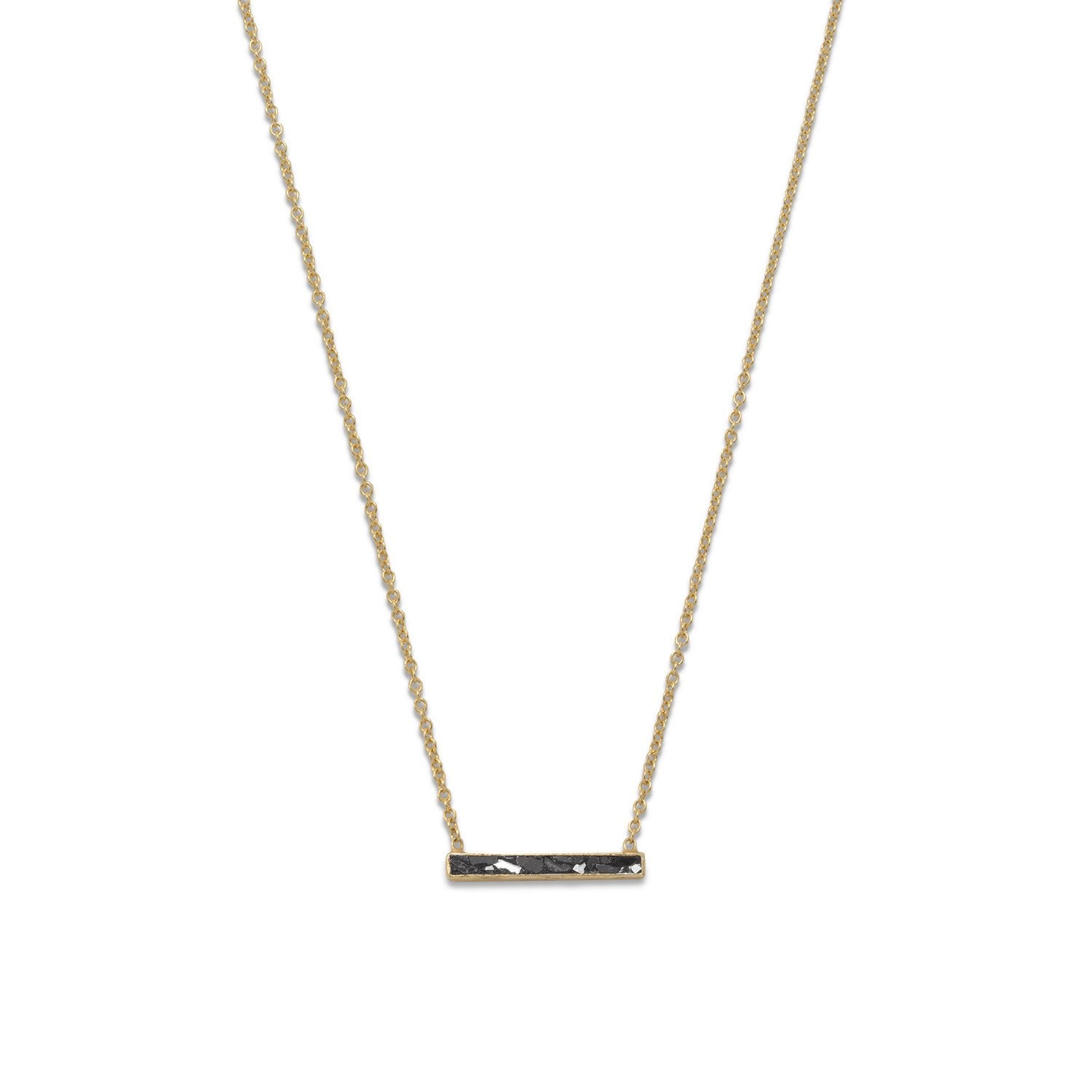 14 Karat Gold Plated Diamond Chip Necklace