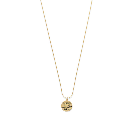 14 Karat Gold Plated "Love You To The Moon And Back" Necklace