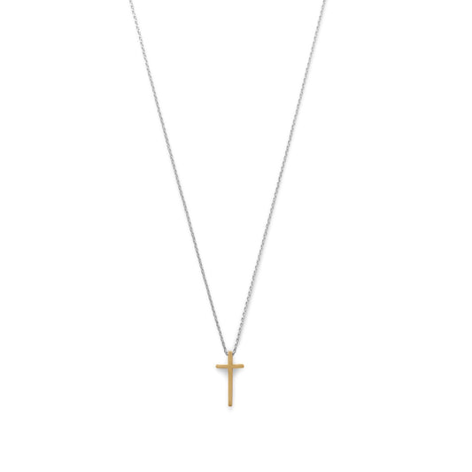 Two Tone Cross Necklace