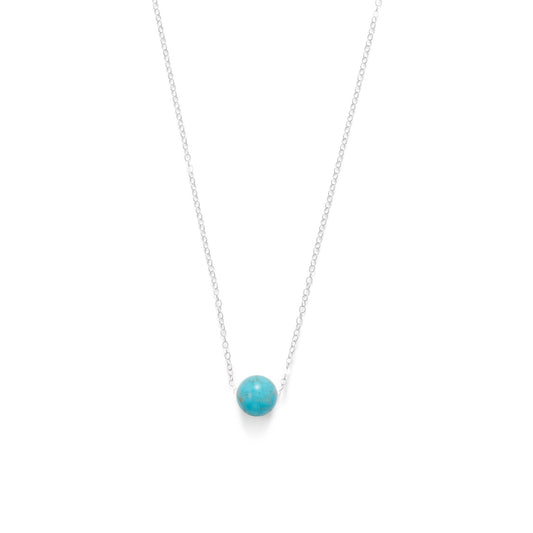 16" + 2" Floating Blue Magnesite Bead Necklace