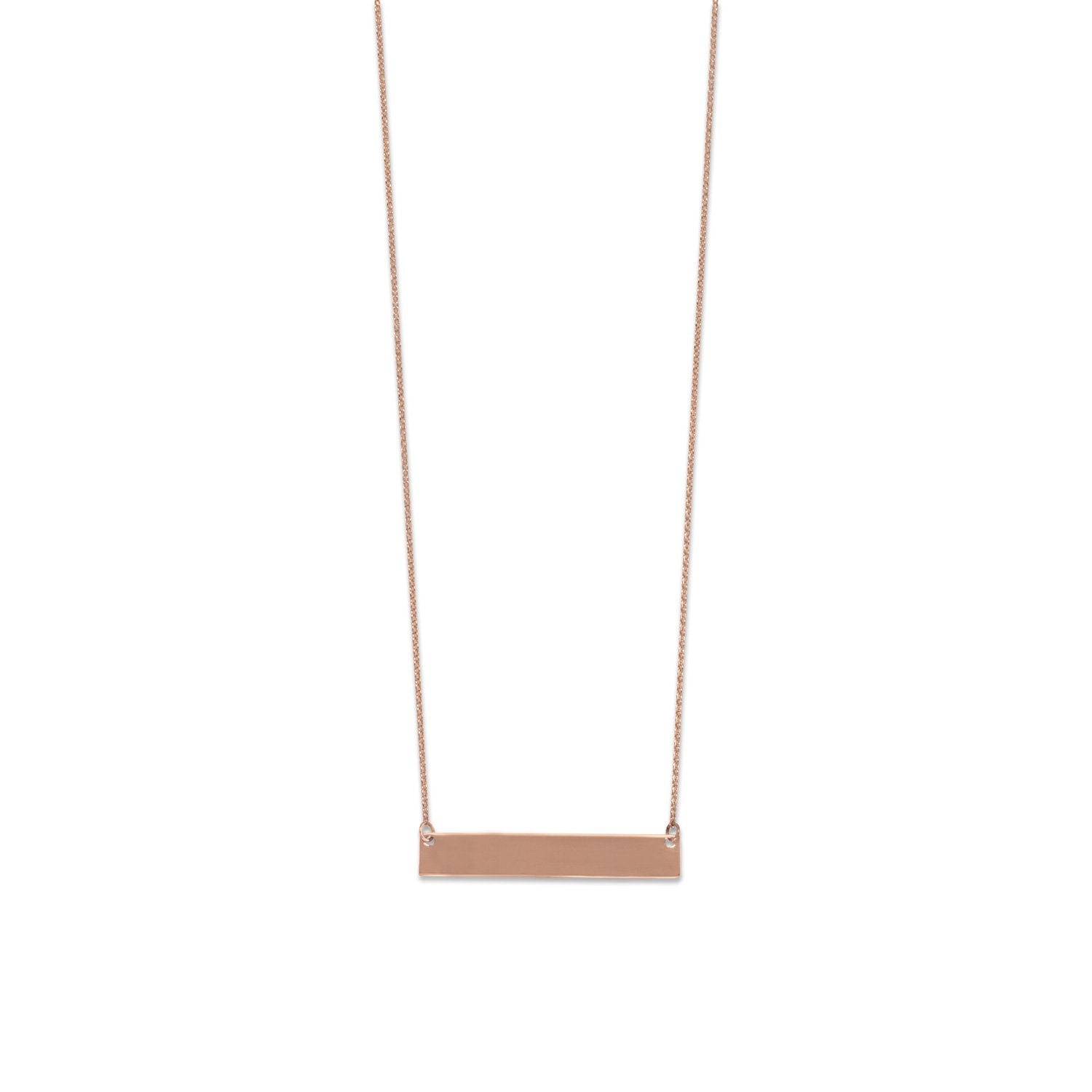 14 Karat Rose Gold Engravable Bar Necklace