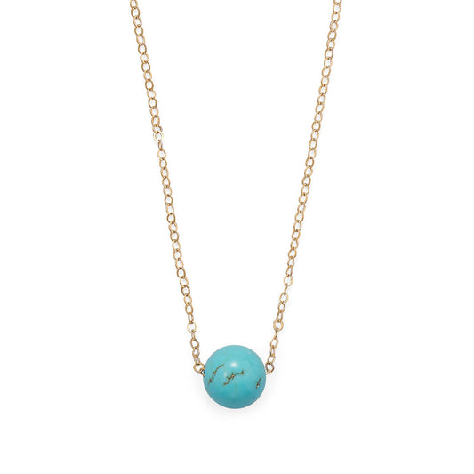 16" + 2" Gold Filled LMagnesite Necklace