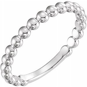 Sterling Silver 2.5 mm Stackable Bead Ring