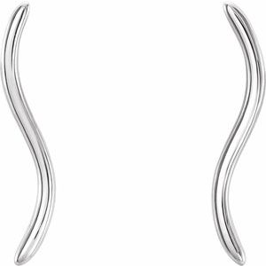 Sterling Silver Wavy Ear Climbers