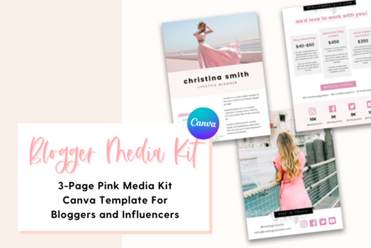 3-Page Pink Media Kit Canva Template