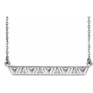 Sterling Silver Triangle Bar 16-18" Necklace