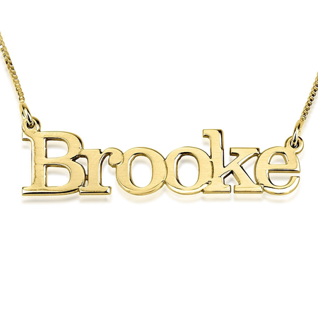 24K Gold Plated Cartoon Style Name Necklace