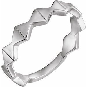 Anillo geométrico de plata de ley