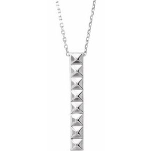 Sterling Silver Pyramid Bar 16-18" Necklace