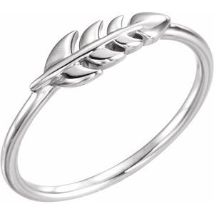 Sterling Silver Leaf Ring