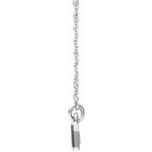 Sterling Silver Rectangle Bar 16-18" Necklace