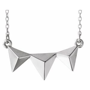 Sterling Silver Pyramid 16-18" Necklace