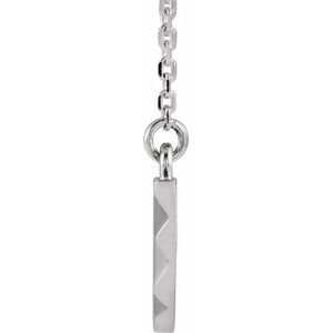 Sterling Silver Curved Bar 16-18" Necklace