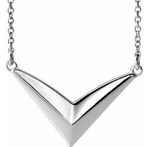 Sterling Silver "V" 16-18" Necklace