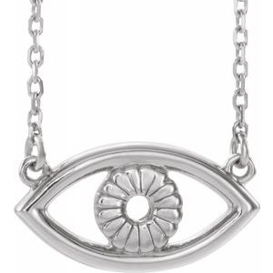 Collar de plata de ley con mal de ojo de 18.0 in.