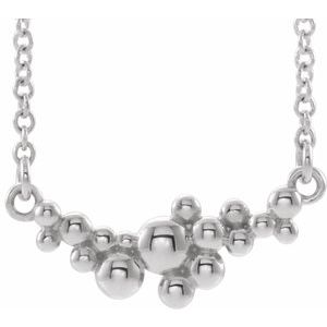 Collar de plata de ley con cuentas dispersas de 16"