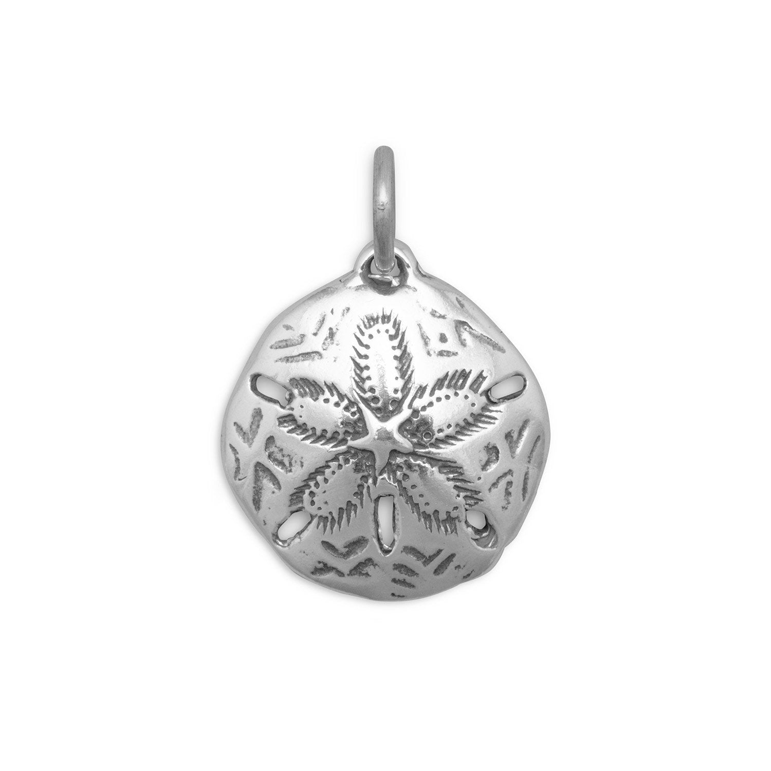 Oxidized Sand Dollar Charm